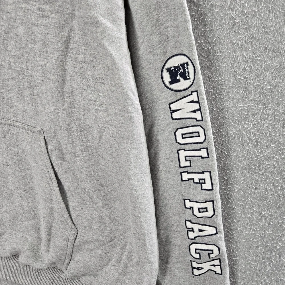 Nevada Wolf Pack Men Sweatshirt XL Gray Hoodie Logo Champion Graphic Y2K READ